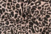 Printed Cotton Muslin Off Pink Cheetah (140 gsm)
