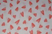 Printed Cotton Muslin - Coral Hearts
