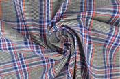 Tartan cotton-polyester Grey Blue