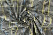 Tartan cotton-polyester Multi-Colour Blue And Yellow