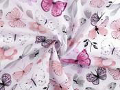 Printed Cotton Poplin - Powder Butterflies (120 gsm)