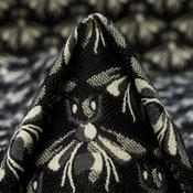 Italian Couture Jacquard Cotton, Acetate, Jet Black and White