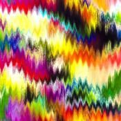 Digitally-Printed Viscose Poplin Purple and Multicolor Zigzags