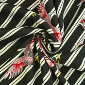 Printed Woven Viscose Crane Diago (100-110 gsm)