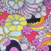 Printed Woven Viscose Pink Retro (100-110 gsm)