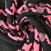 Wool Coat Fabric Neon Pink And Black