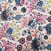 Cotton Fabric - Linen Imitation Flowers (170 gsm)