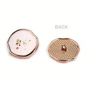 Luxurious Metal button AB pearl in resin