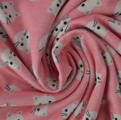 Sweatshirt fabric Pink Cats