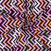 Viscose Rosella Stretch Fabric - Geometric Lilac