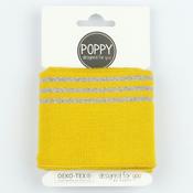 Cuffs Lurex 7cm Yellow – Premium Rib Knit with Metallic Shine