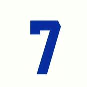 Blue Vinyl Iron‑On Number 7
