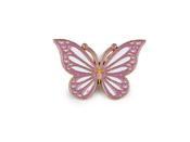 Metal Charm Brooch Rhinestones Butterfly Lila White image
