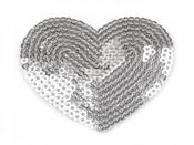 2Pcs Iron-on patch Sequins Heart