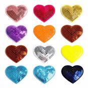 3 Pcs - Mix Heart Sequins Random Colours 6.5cm