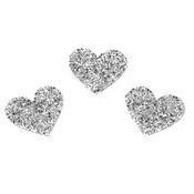 3Pcs Iron-on heart with rhinestones 2.3cm