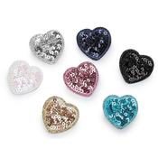 5Pcs sequin heart iron‑on patch 3cm