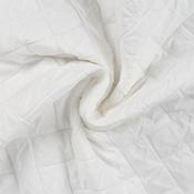 Embossed Diagonal Quilted Knitted Fabric White