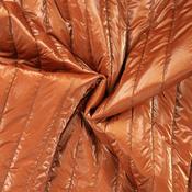 Shiny Embossed Quilted Fabric - Cognac