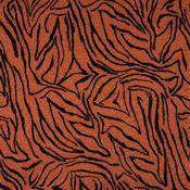 Sparkling Flocked Tiger Stripe Orange Jersey Knit Fabric