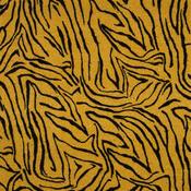 Sparkling Flocked Tiger Stripe Yellow Jersey Knit Fabric