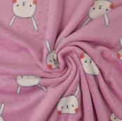 Polar Fleece Rabbit Heads Pink