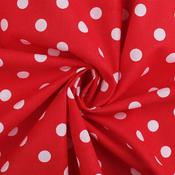Printed Cotton Poplin (120 gsm) - Red Dots