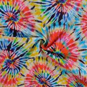 Cotton Muslin Digital Print – Soft Woven Fabric Tie Dye Red-Aqua