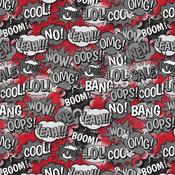 Melange Fleece Print – Boom Oops Red