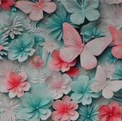Digitally-Printed Viscose Poplin Butterflies Watercolours