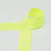 25 mm Neon Yellow Elastic Bias Tape with Heart Pattern