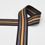 Elastic Tape with Lurex Stripe Orange – 25 mm