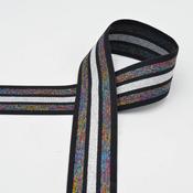 Elastic Tape with Lurex Stripe Silver – 25 mm