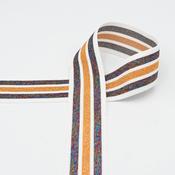 Elastic Tape with Lurex Stripe White – 25 mm