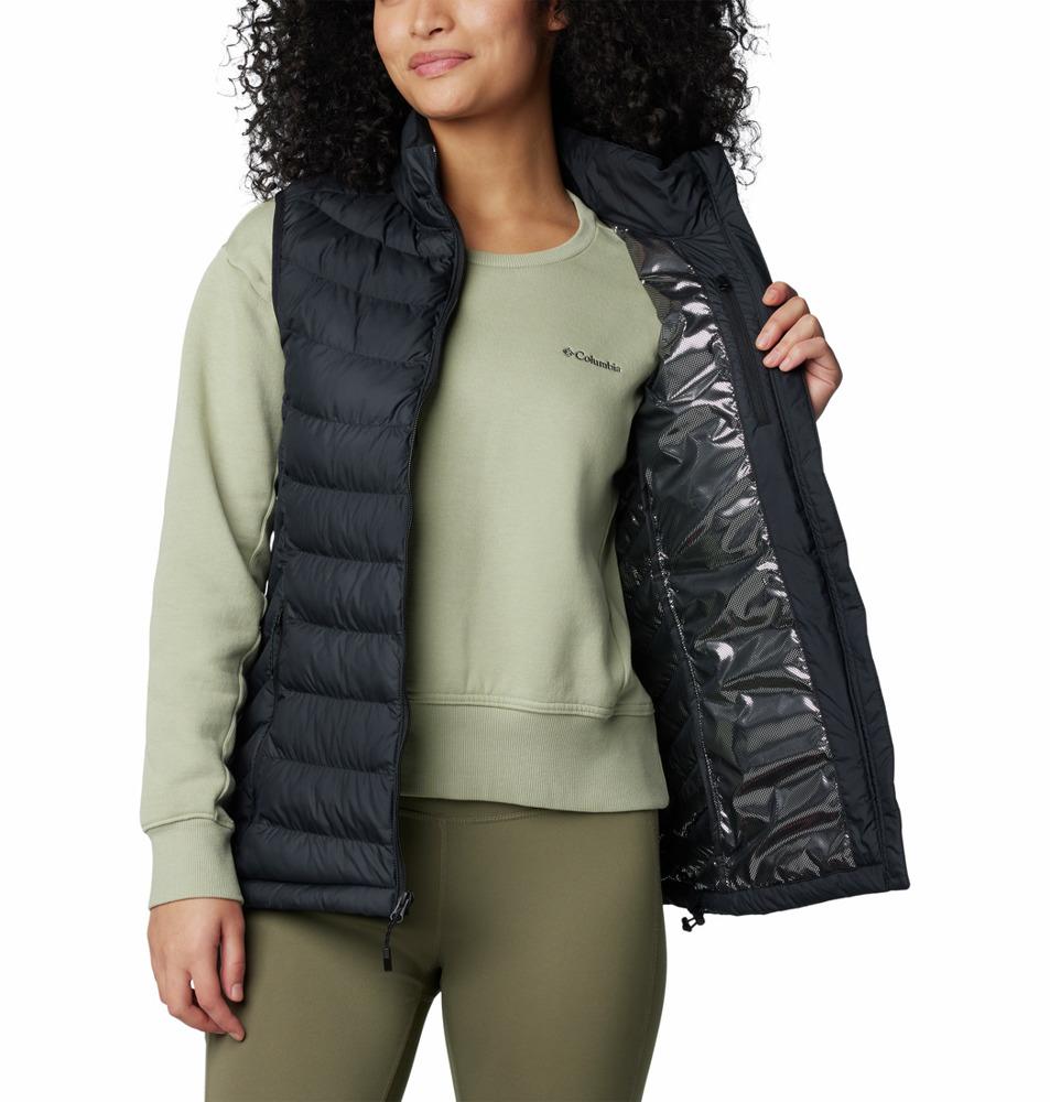 Columbia Women's Powder Lite II Insulated Vest - Black - M - Puffer vest, Zippered front, Stand-up collar, Pockets, Sleeveless