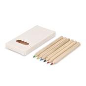 6 colouring pencils in recycled milkcarton box