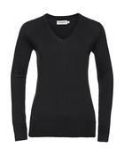 Ladies V-Neck Knitted Pullover image