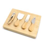4pc Bamboo cheese &amp; wine serving set image