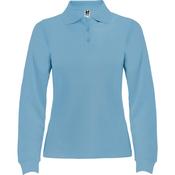 ESTRELLA WOMAN LONG SLEEVE POLO SHIRT S/M SKY BLUE image