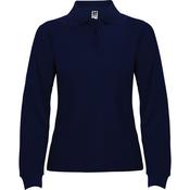 ESTRELLA WOMAN LONG SLEEVE POLO SHIRT S/XXL NAVY BLUE image