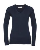Ladies V-Neck Knitted Pullover image