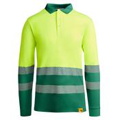 AV ATRIO LONG SLEEVE POLO SHIRT S/M GARDEN GREEN/FLUOR YELLOW image