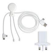 2090 - Xoopar Mr Bio Long Charging Cable + UK Plug Adapter image