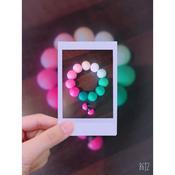 pastel graded beads bracelet - pink/green/white image