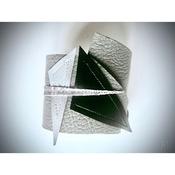 rock on faux leather bracelet - grey/black image