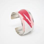 nordic pink cuff bracelet - pink/white/silver image