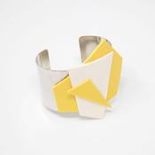 nordic yellow cuff bracelet - yellow/white/silver image