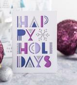 retro happy holidays card image