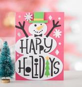 happy holidays snowman card image