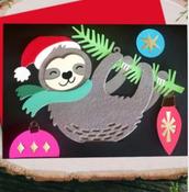 santa sloth card image